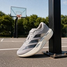 adidas Adizero Evo SL Metallic Stripes Grey Silver Men's KJ9664 New