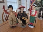 Set of 3 Vintage Italian Musicians, Mandolin, Guitar and Tambourine. Cloth Body