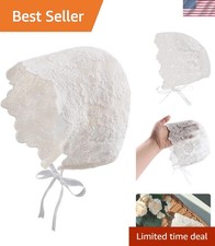 Handmade Cotton Baby Girl Bonnet with Eyelet Lace - Sun Protection Hat