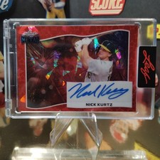 2025 Leaf Trading Card Nick Kurtz, Leaf metal, Red cracked ice, card ba-nk1, 1/2