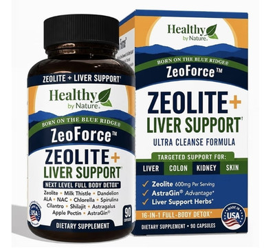 Healthy by Nature ZeoForce Zeolite Detox & Liver Support Capsules 600mg 90ct