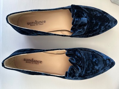 New /Never worn Blue velvet flats (size 40- from Italy) made by Sundance