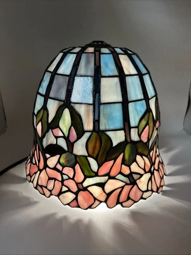 Vintage Lotus Lilly Tiffany Stained Glass Lead Light Cover Replacement Shade
