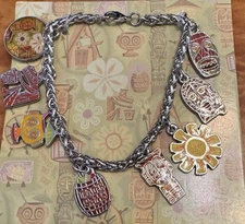 Disneyworld Collectible Disneyland Trader Sams SHAG TIKI Bar CHARM BRACELET NWT