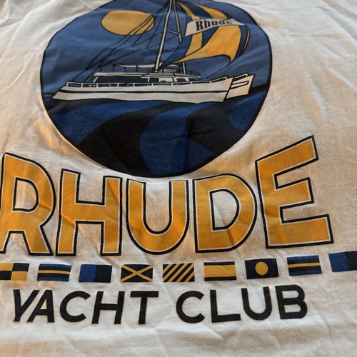 Rhude Yacht Club Short Sleeve Tee Shirt Vintage White - Picture 2 of 8