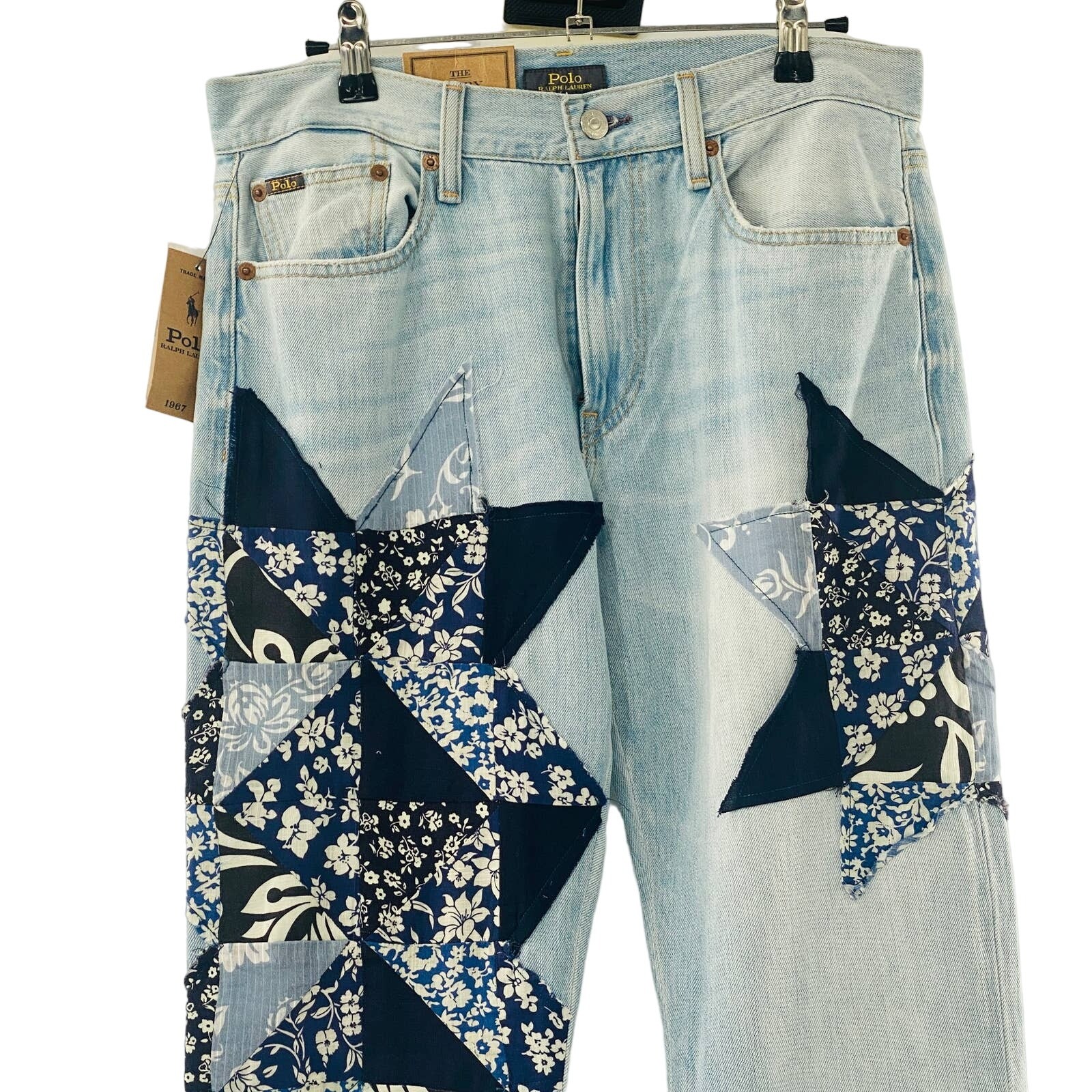 NEW Polo Ralph Lauren Avery Boyfriend Kipton Wash Patchwork Star Print Jeans 26 thumbnail 5