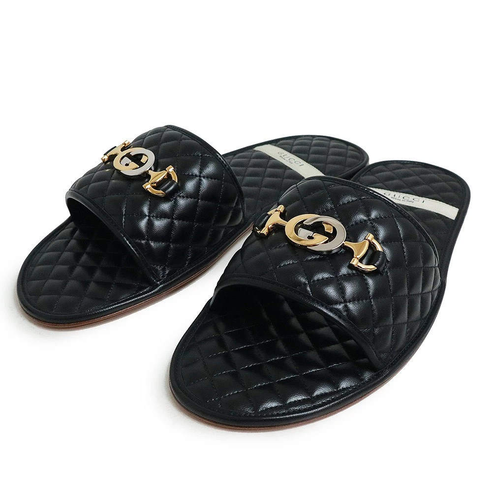Gucci Horsebit Entrelacement G Pantoufles Sandales Chaussures 10 29Cm Cuir matelassé  Hx