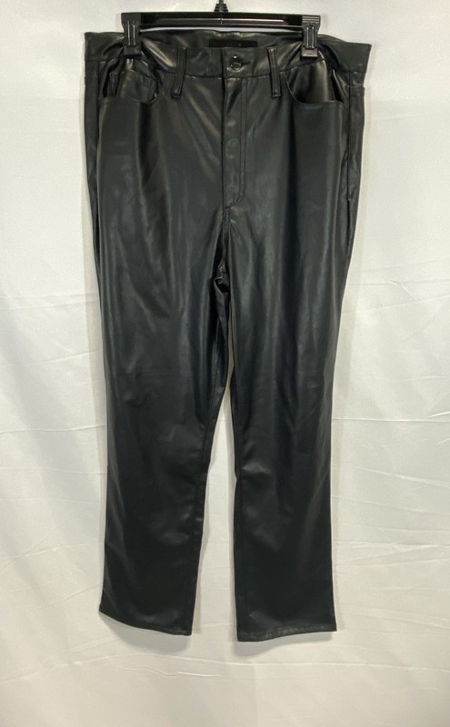 Joe's Jeans Women's Black Coated Faux Leather High Rise Pants Sz 34 NWT