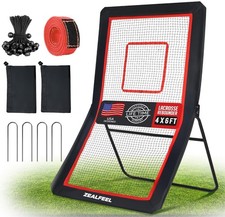 Lacrosse Rebounder, 4x7FT/4x6FT Lacrosse Rebound for Backyard, 5 Rebound Angl...