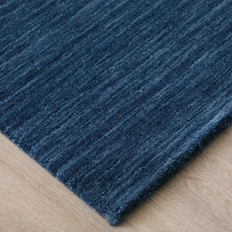 Deep Indigo Hand Tufted Area Rug 5x8 6x9 8x10 - Solid Modern Living Room Design - Image 3 of 4