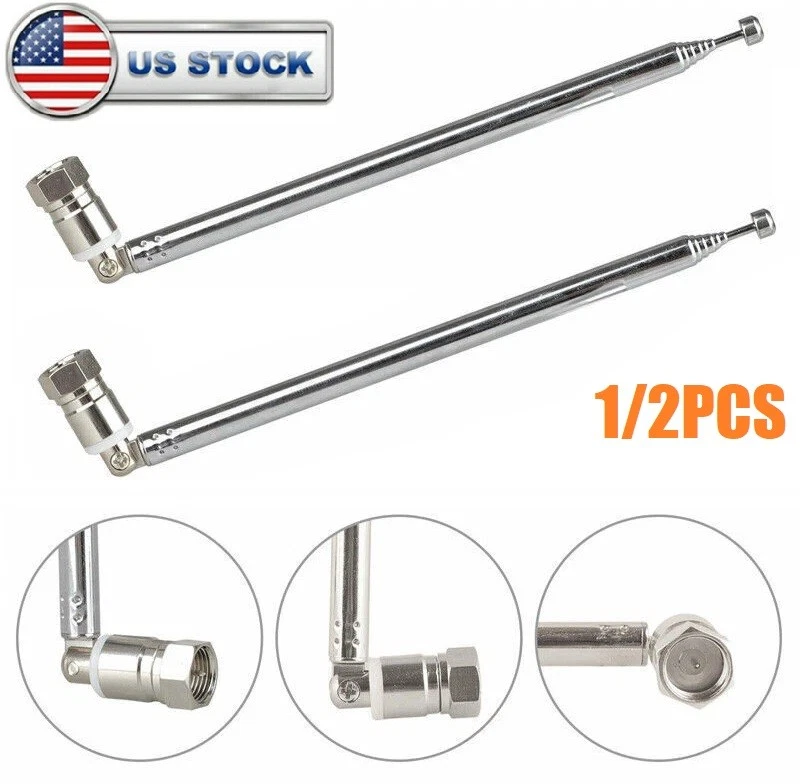 1/2x Antena de Radio FM Antena Telescópica Conector Macho SMA Antena de Repuesto Foto 2 de 4