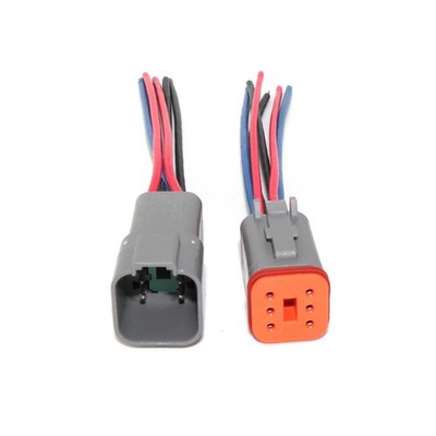 Assembled Deutsch 6 Pin waterproof connector 5'' wire 16 AWG