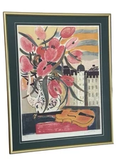 Vintage Mid Century Modern Still Life Lithograph Signed, Numbered & Framed