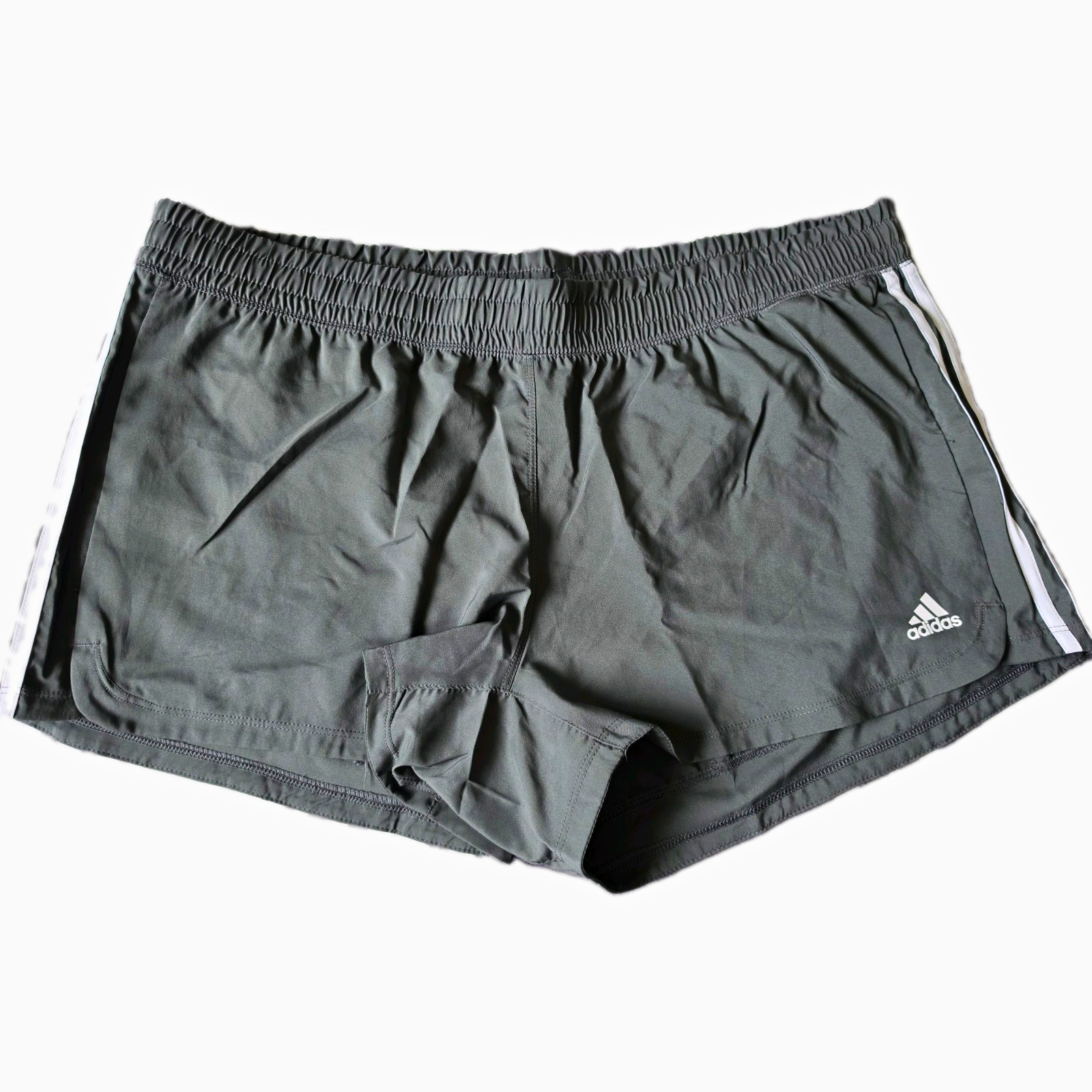 adidas Pacer 3S Unisex Athletic Training Shorts Grey/White Size XL