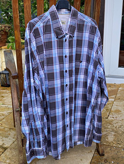Camel Active Herren Freizeithemd kariert Langarm Kragen XL Blau Grau Weiß