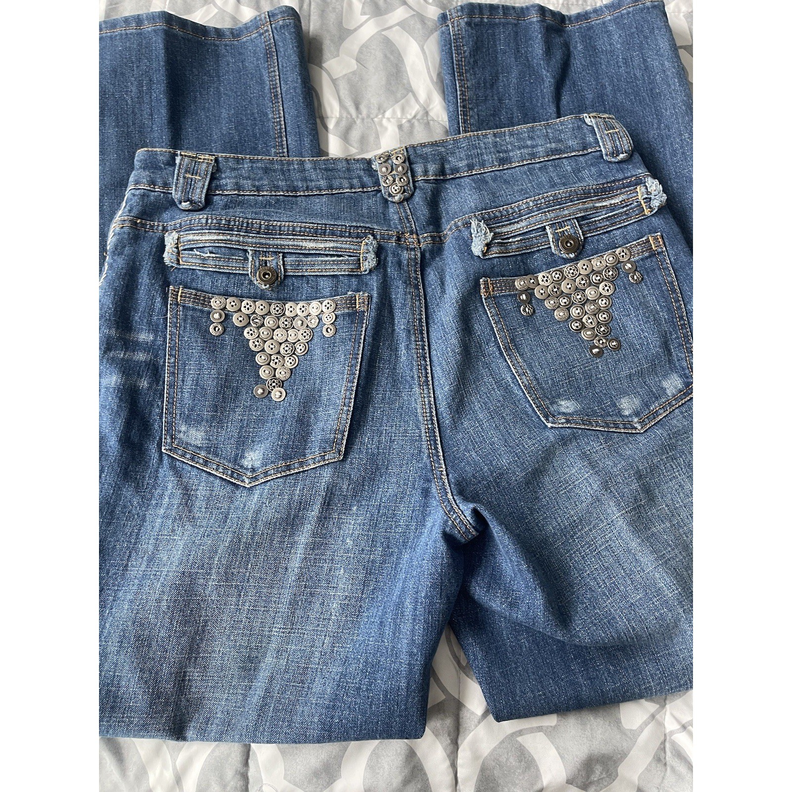 Baccini Jeans with Silver Button Embellishment Tr… - image 1