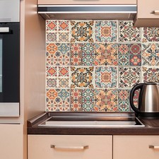 Dekorative Retro Fliesen Wandaufkleber für Küche und Bad Wandverkleidung