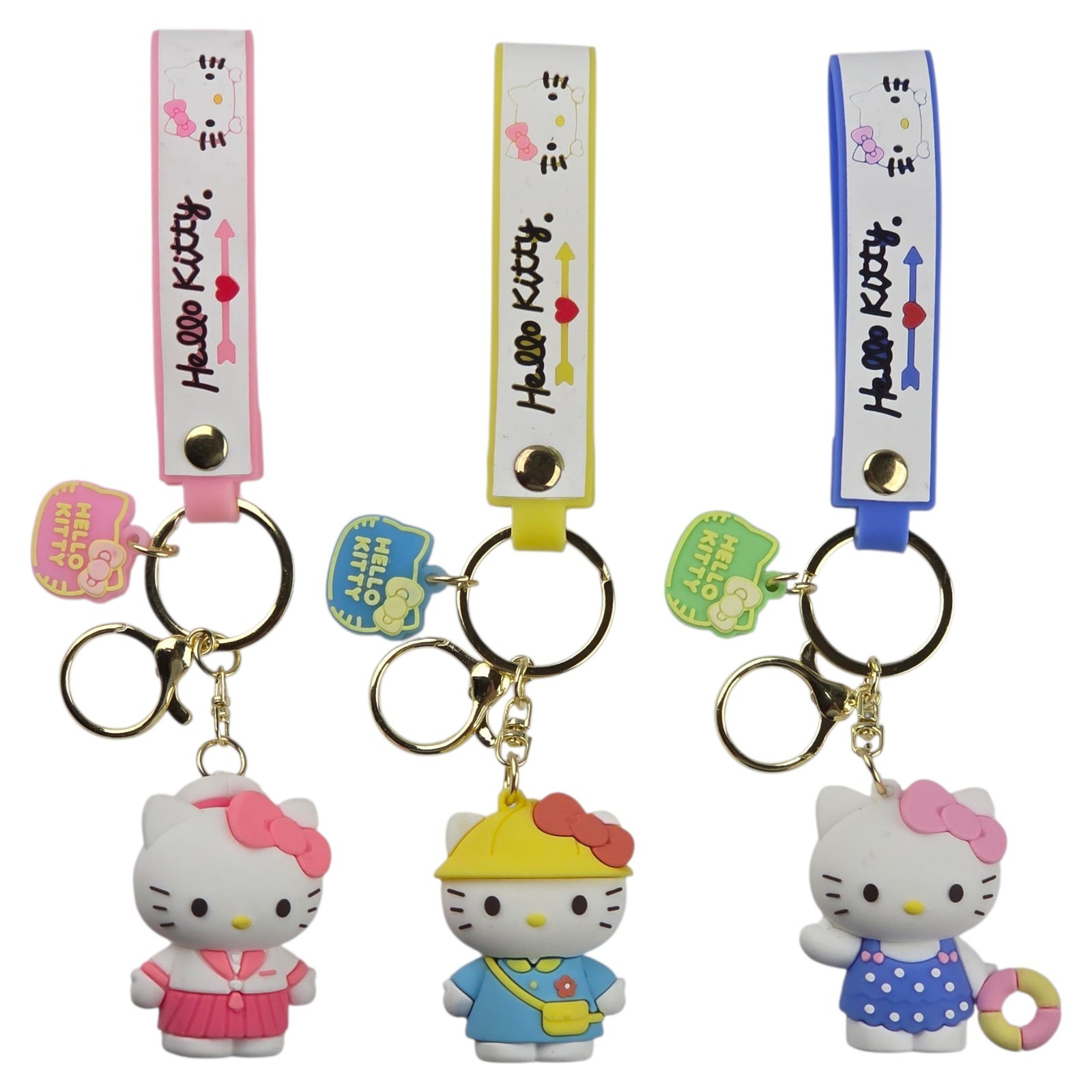 Hello Kitty 2 Inch Keychain Set - 3 Adorable Character Designs