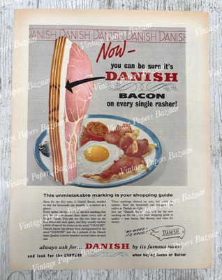 Danish Bacon Butter Quality Control Markings Lurmark 1959 Vintage Print Advertis