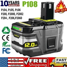 1-2pcs 12.0AH For RYOBI P108 18V One PLUS High Capacity Lithium Battery P105