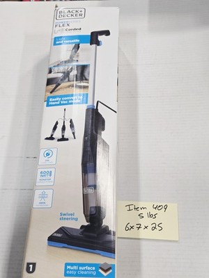 BLACK+DECKER Powerseries Flex 3-in-1 Light Corded Stick Vacuum Swivel HEPA 600W