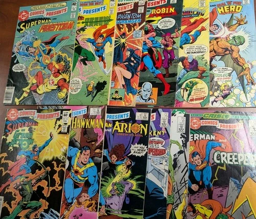 DC Comics Presents Lot Of 12, Lower Grade Superman Comic Books Vintage