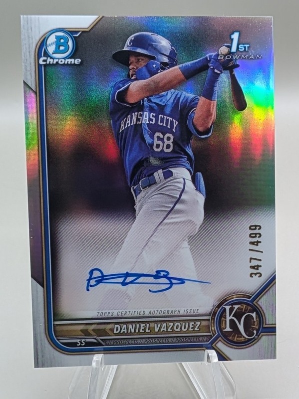 2022 Bowman Chrome - Prospect Autographs Daniel Vazquez #CPA-DVZ Refractor /499