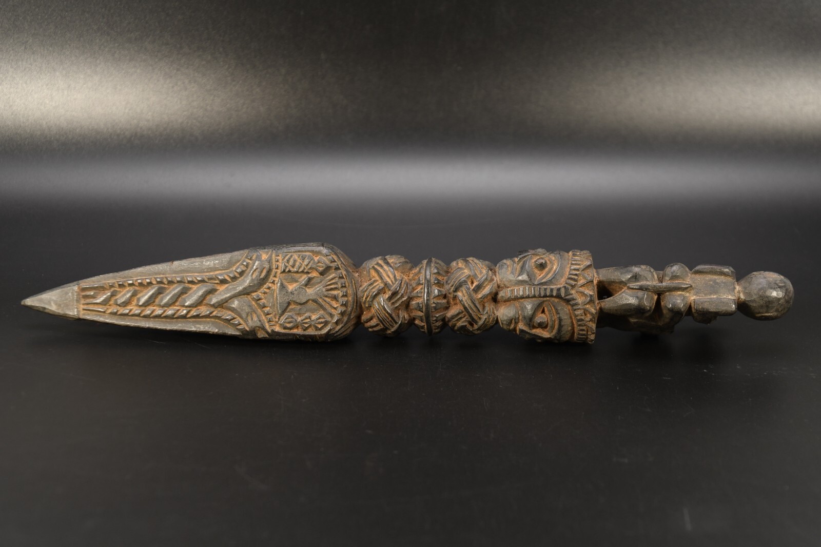 Antique Tibetan Wood Phurba - Hand-Carved Ritual Dagger - Himalayan ...