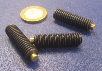 Kmac Alloy Steel Set Screws With Brass Tip - 3/8-16 X 1-1/2" Thread, 3-Pack