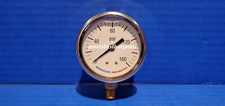Oil Filled Pressure Gauge 1/4" Brass NPT Bottom Mount 160 PSI 2.5" Chrome Case