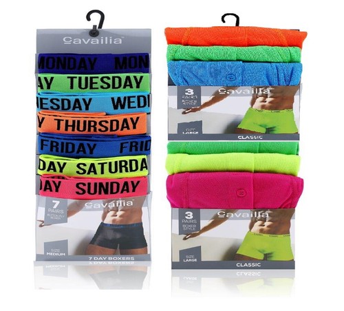 3PK NEON CLASSIC,7PK WEEKDAYS Elastic boxer short Underwear Trunks S,XXL - Picture 2 of 14