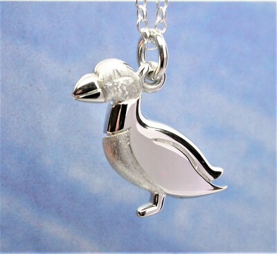 Sterling Silber 925 Papageientaucher Anhänger
