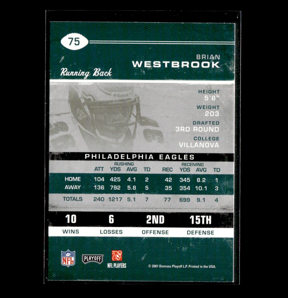 2007 Playoff Contenders - Brian Westbrook #75 - Image 2 of 2