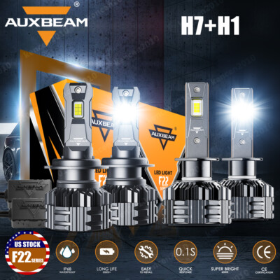 For Hyundai Sonata 2000-2008 AUXBEAM Canbus H7 H1 LED Headlight 6000K Hi-Lo Beam