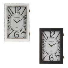 Wanduhr schwarz oder weiß mit 30x20cm Kasten Holz Tischuhr Standuhr Uhrenschrank