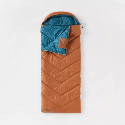 Embark Adult Sleeping Bag 30 Degree Fahrenheit Winter Camping Gear 6'2", Orange