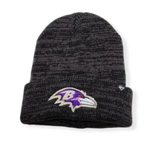 Authentic '47 Baltimore Ravens Black Brain Freeze Cuffed Knit Beanie Hat