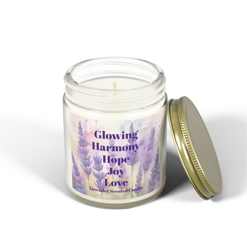 Glowing Harmony Hope Joy Love Lavender Scent Coconut Apricot Candle (4oz, 9oz) - Picture 12 of 22