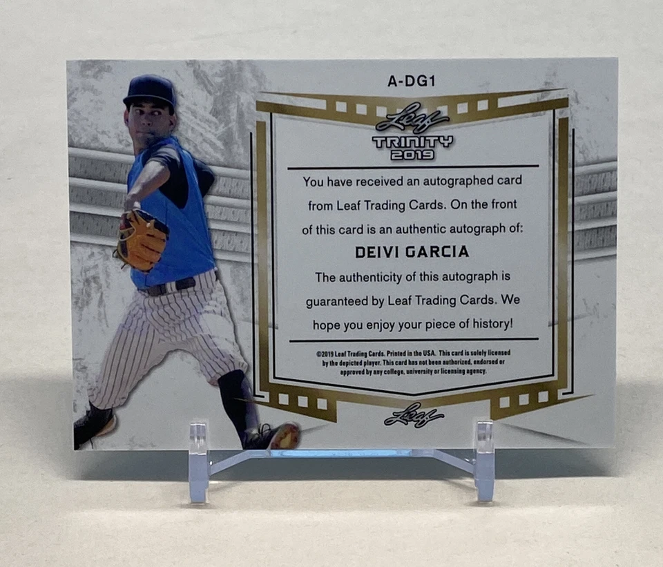 2019 Leaf Trinity Baseball Auto Deivi Garcia W/ Inscription #A-DG1 Yankees - Image 2 of 2