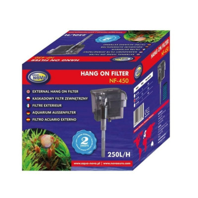 Aqua Nova Hang on Filter 250 l/h Aquarium Außenfilter Filter für Aquarien NF450