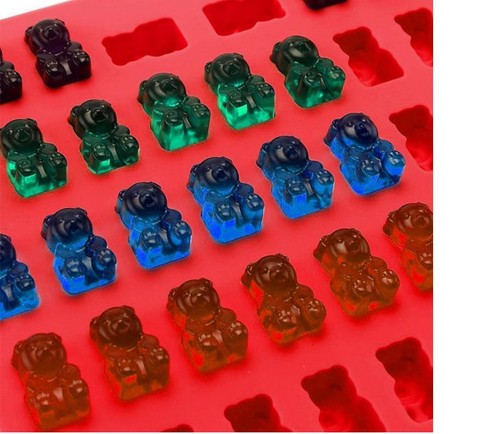 20/53 Cavity Silicone Gummy Snake Worms Bear Mold Candy Jelly Moulds W/ Dropper - Picture 18 of 19