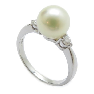 FINE JEWELRY Pearl Diamond Ring PT900 Platinum US#6.5 | eBay