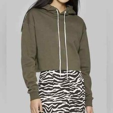 Women s Wild Fable Olive Green Crop Too Sweater Size Small