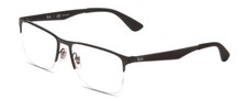 Ray-Ban RX6335 Unisex Semi-Rimless Designer Reading Glasses in Matte Black 56 mm
