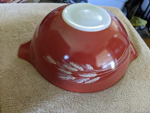 PYREX AUTUMN HARVEST WHEAT 4 PIECE CINDERELLA BOWL SET EXCELLENT CONDITION VHTF - Picture 5 of 11