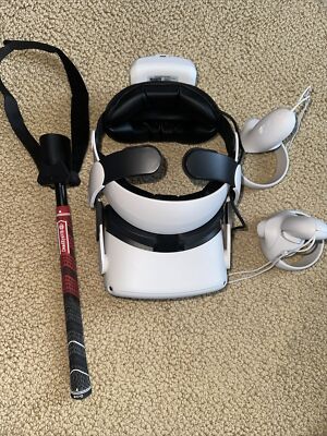Upgraded Oculus MetaQuest 2 128GB VR Headset - Golf Bundle & Other Accessories