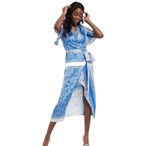 Ashley Stewart Woman Plus Sz 22/24 Wrap Midi Navy blue Print Stretch Dress | eBay Ashley Stewart Woman Plus Sz 22/24 Wrap Midi Navy blue Print Stretch Dress | eBay