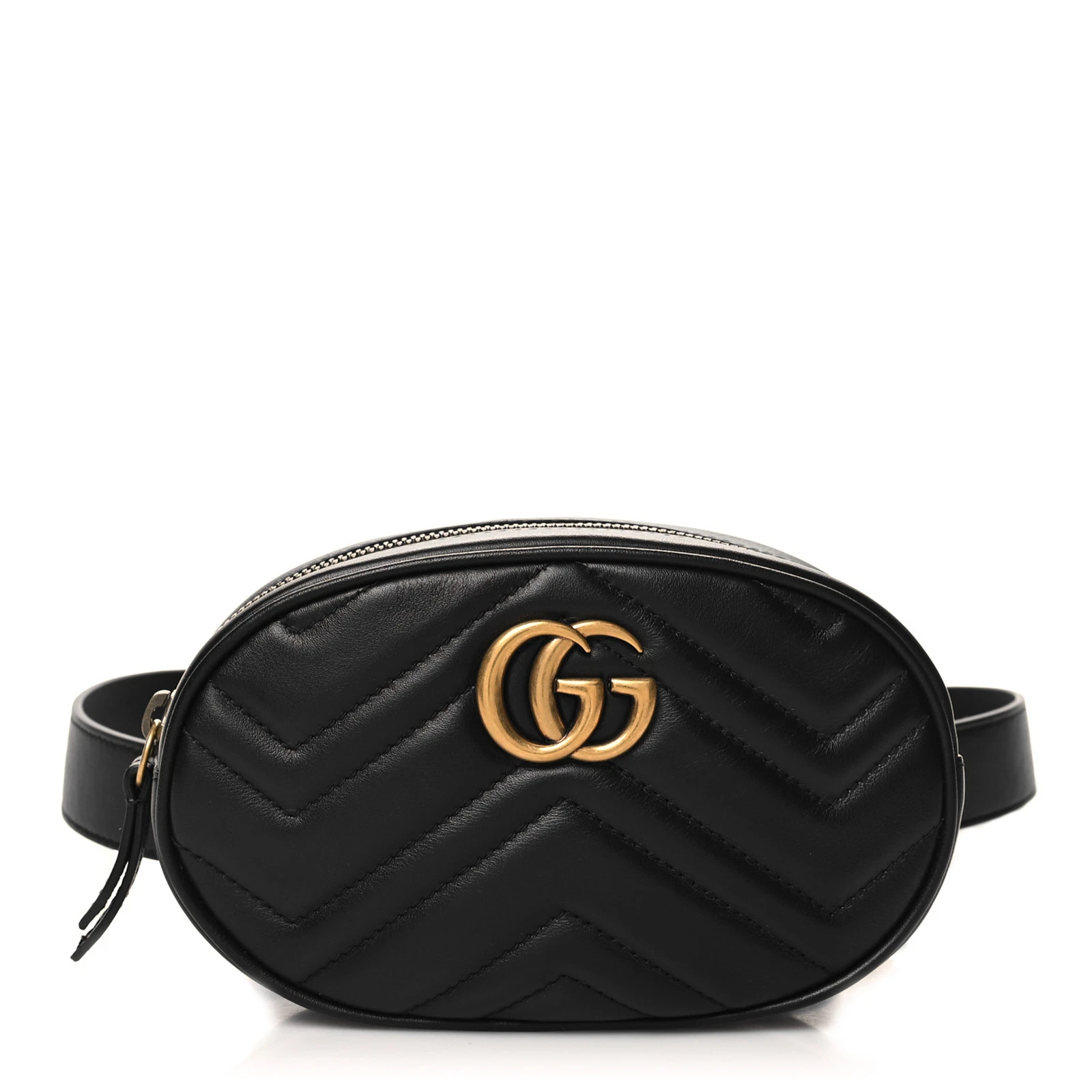 Sac bandoulière Gucci Marmont Matelasse noir GG ceinture écharpe 75