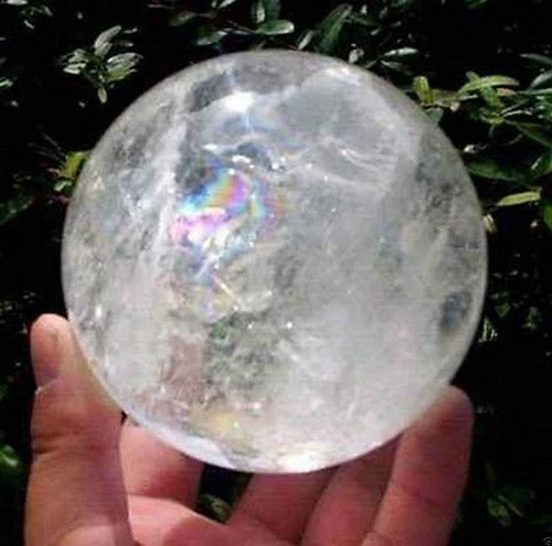 Hot NATURAL RAINBOW CLEAR QUARTZ CRYSTAL SPHERE BALL HEALING GEMSTONE 40-42mm@@ - Picture 1 of 4