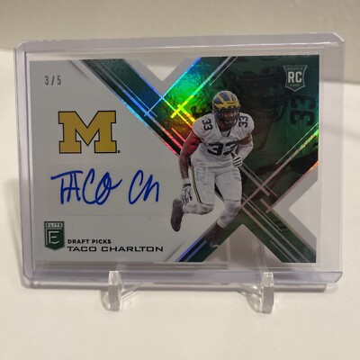 Taco Charlton 2017 Donruss Elite Auto 3/5 Rookie Michigan Cowboys RC SSP